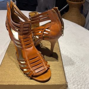 Coach brown leather heels